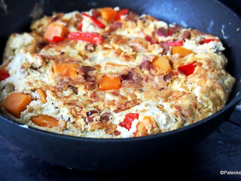 Espanjalainen bataattimunakas chorizolla